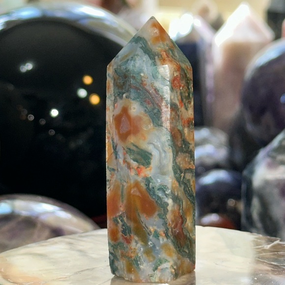 Red Moss Agate Crystal Point! - Picture 1 of 6